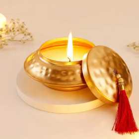 Thatera Work Matki-Shaped Candle Container
