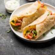 Aloo Tikki and Egg Kati Roll