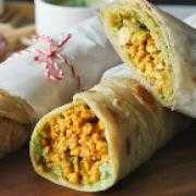 Egg and Cilantro Chicken Kati Roll
