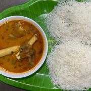 Idiyappam with Goat paya